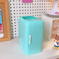 Refrigerator pencil case in PP plastic, 10.7 x 9.8 x 7.5 cm, white light blue or pink pen holder