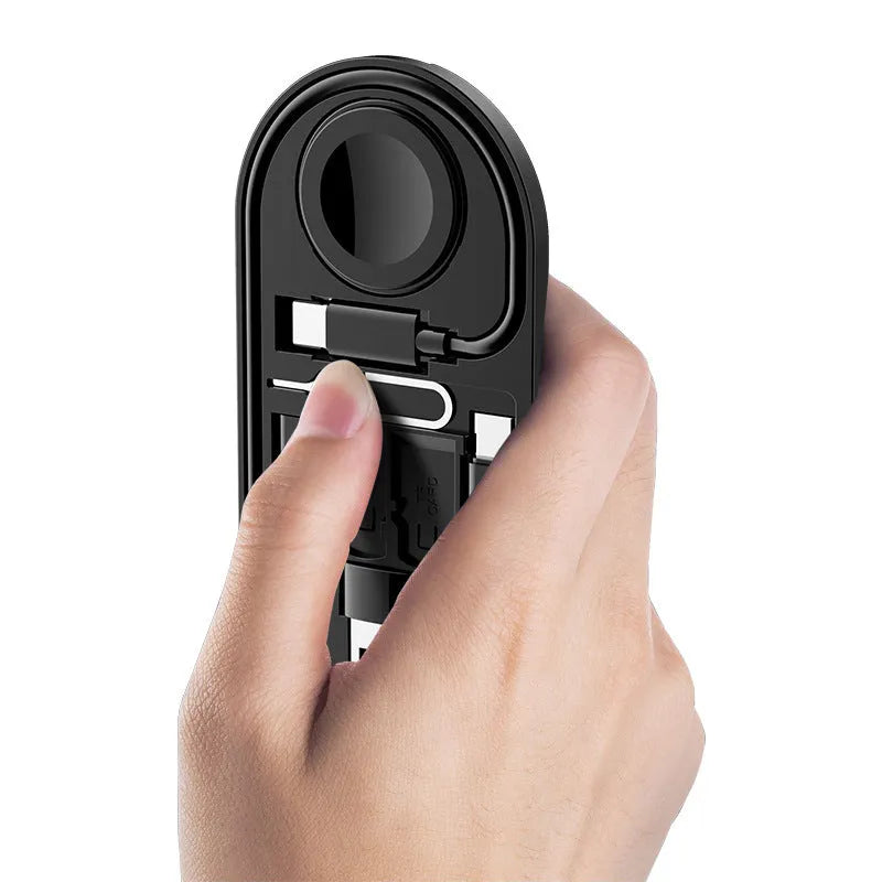 Black ABS PVC adapter set with magnetic multi-interface ports on a flat surface