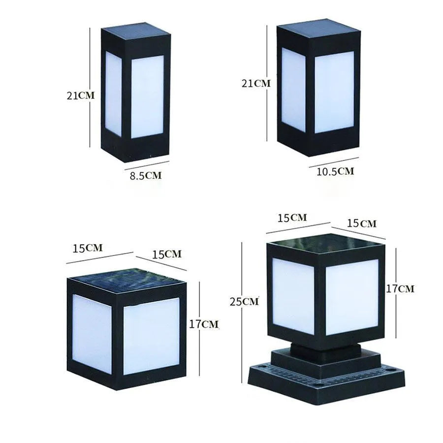 Waterproof solar-powered LED garden light in one of four styles, for wall or landscape use.