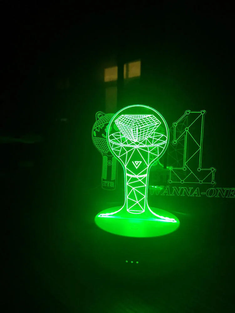 Clear acrylic display stand for a BTS light 101 tower gem collectible model.