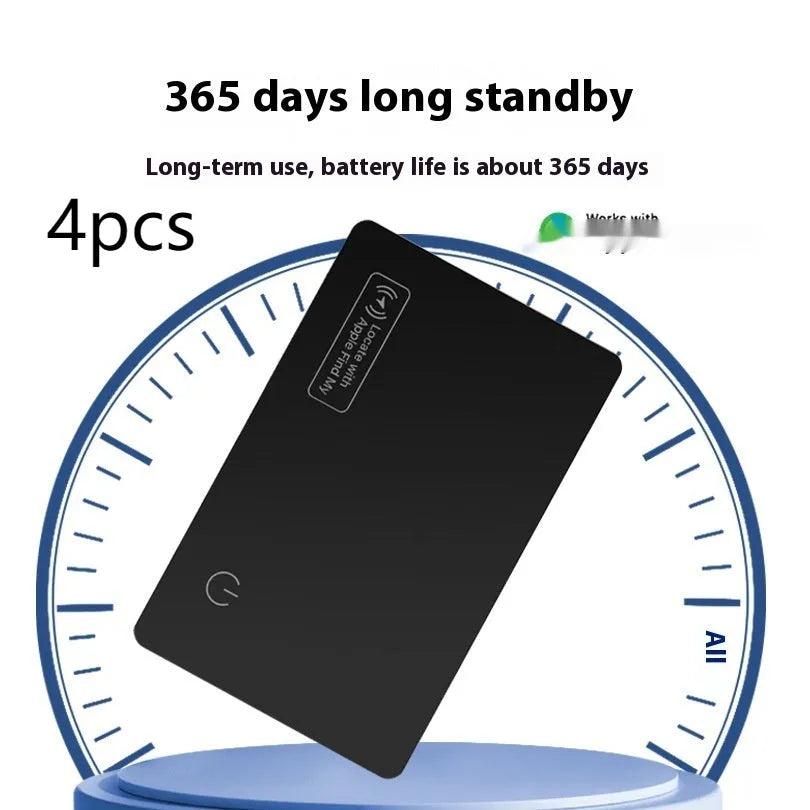 Black ultra-thin anti-loss card for Apple devices with MFI certification and 51mm x 82.6mm dimensions