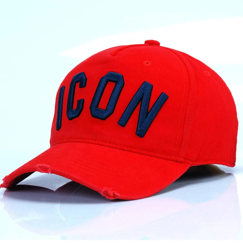 Cotton baseball cap with embroidered letters dome top style warp knit unisex design