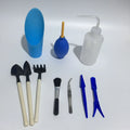 14-piece succulent gardening tool set with miniature watering can, shovels, rake, tweezers and brushes