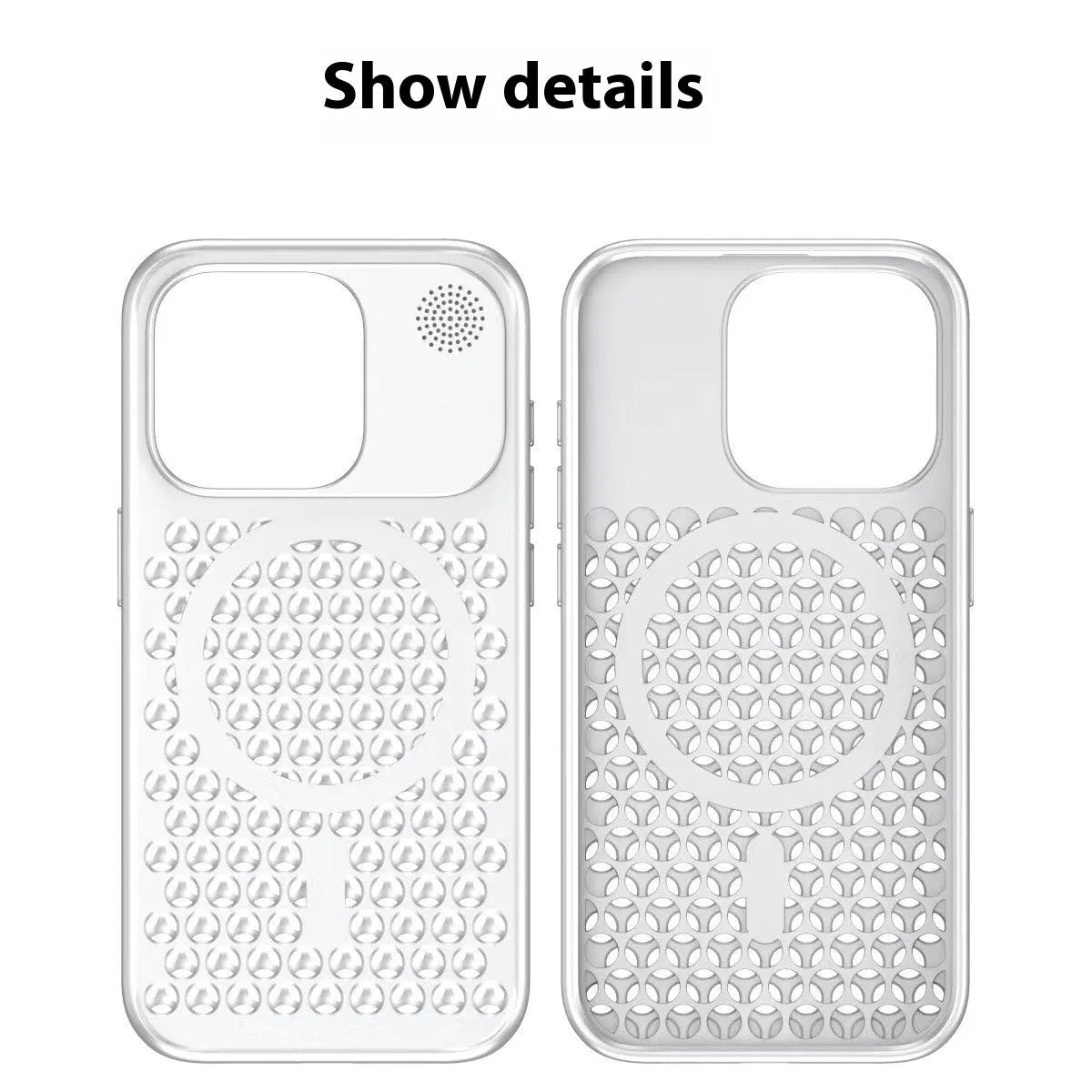 Electroplating magnetic suction heat dissipation aromatherapy phone case for iPhone 15 Pro and 15 Pro Max in Titanium Black