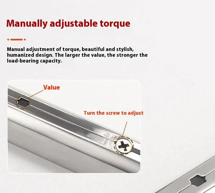 Cold rolled steel flap-up door support rod for tatami cabinets in natural stainless steel colour