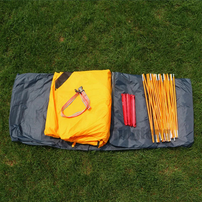 Ultralight anti-storm camping tent with 20D nylon fly, 8.5MM aluminium pole, red or yellow, 2.8KG