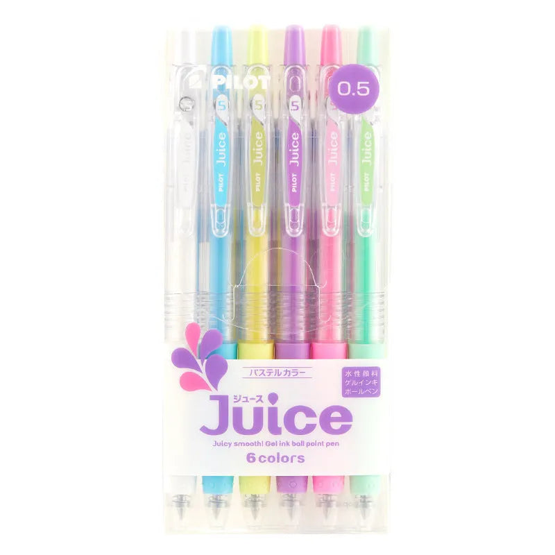 Baiguole brand gel pen with 0.5mm tip shown in metallic gold, classic blue, and soft pastel pink colour options