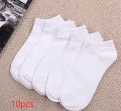 Degner unisex cotton polyester boat socks and tube socks in black white grey – 5 pairs pack
