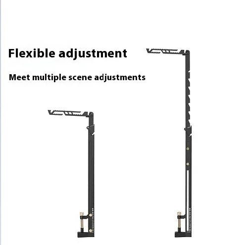 Black stainless steel telescopic desk lamp holder extended to full 40cm height