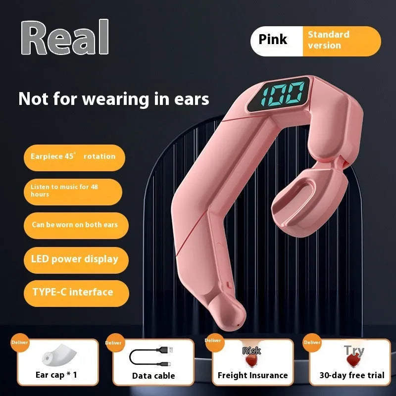 Bone Conduction V19 Bluetooth ear-mounted headset with power display, available in five colours