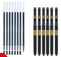 Set of eight carbon black gel pens for students with quick-drying ink and anti-fatigue design