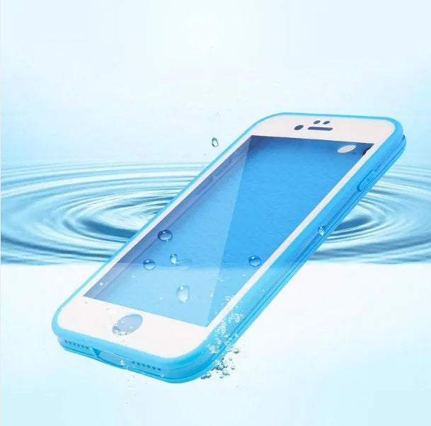 Waterproof case for iPhone XR, front and back covers, black silicone rubber with camera cutout