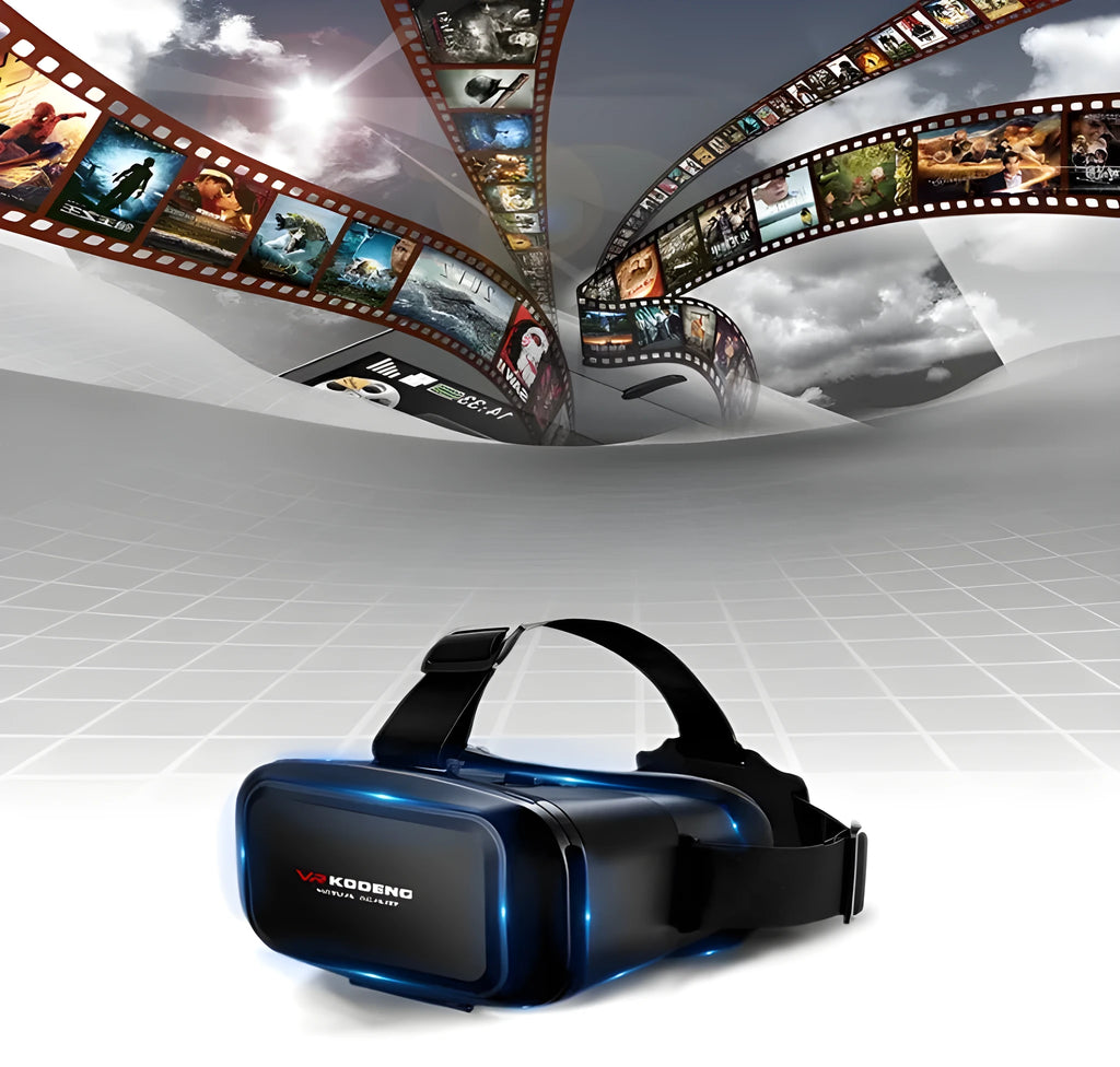 K2 Smart VR Glasses in black, head-mounted virtual reality device for smartphone 3D cinema