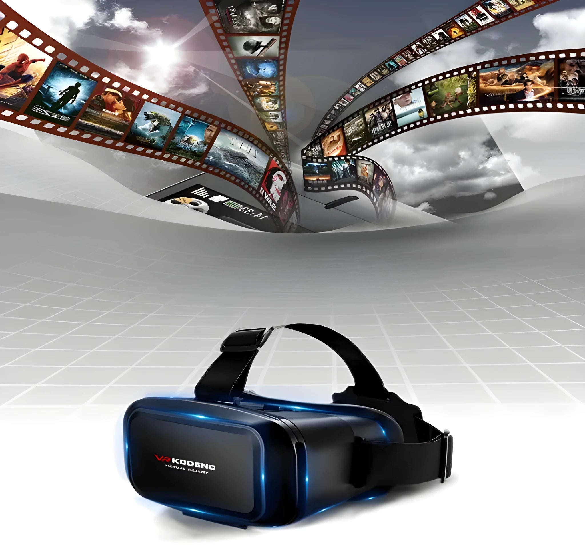 K2 Smart VR Glasses in black, head-mounted virtual reality device for smartphone 3D cinema