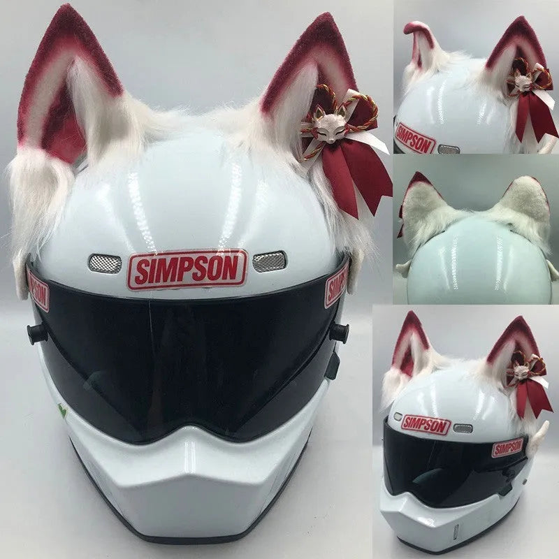 ABS helmet ears and tail ornament, 62cm+ fit, motorcycle helmet decoration