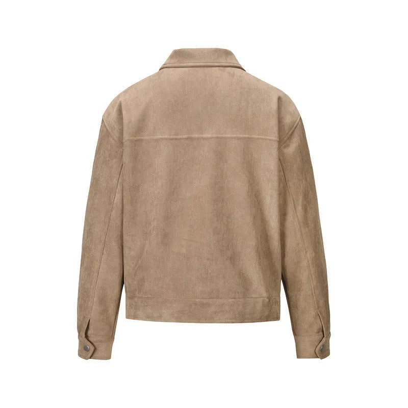Men's thickened zipper jacket with big pockets in slim fit design