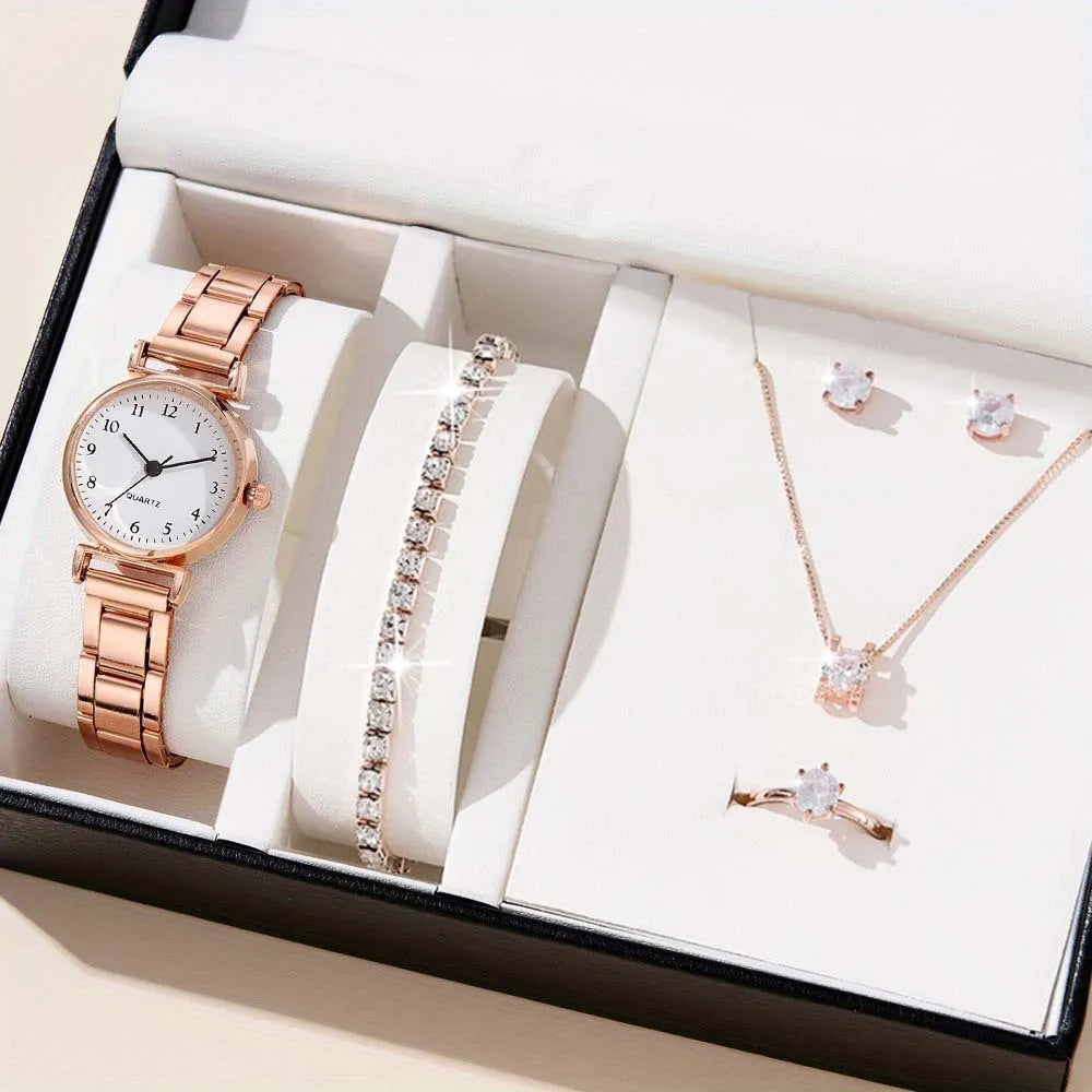 Women's alloy quartz watch with square or round case, Roman numeral or surface number dial, silver or rose gold finish, 10mm thick.