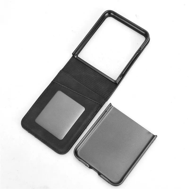 Flip card phone case for Moto Razr Plus 2024 in black, pink, red, brown or blue, PU TPU, bracket and magnetic
