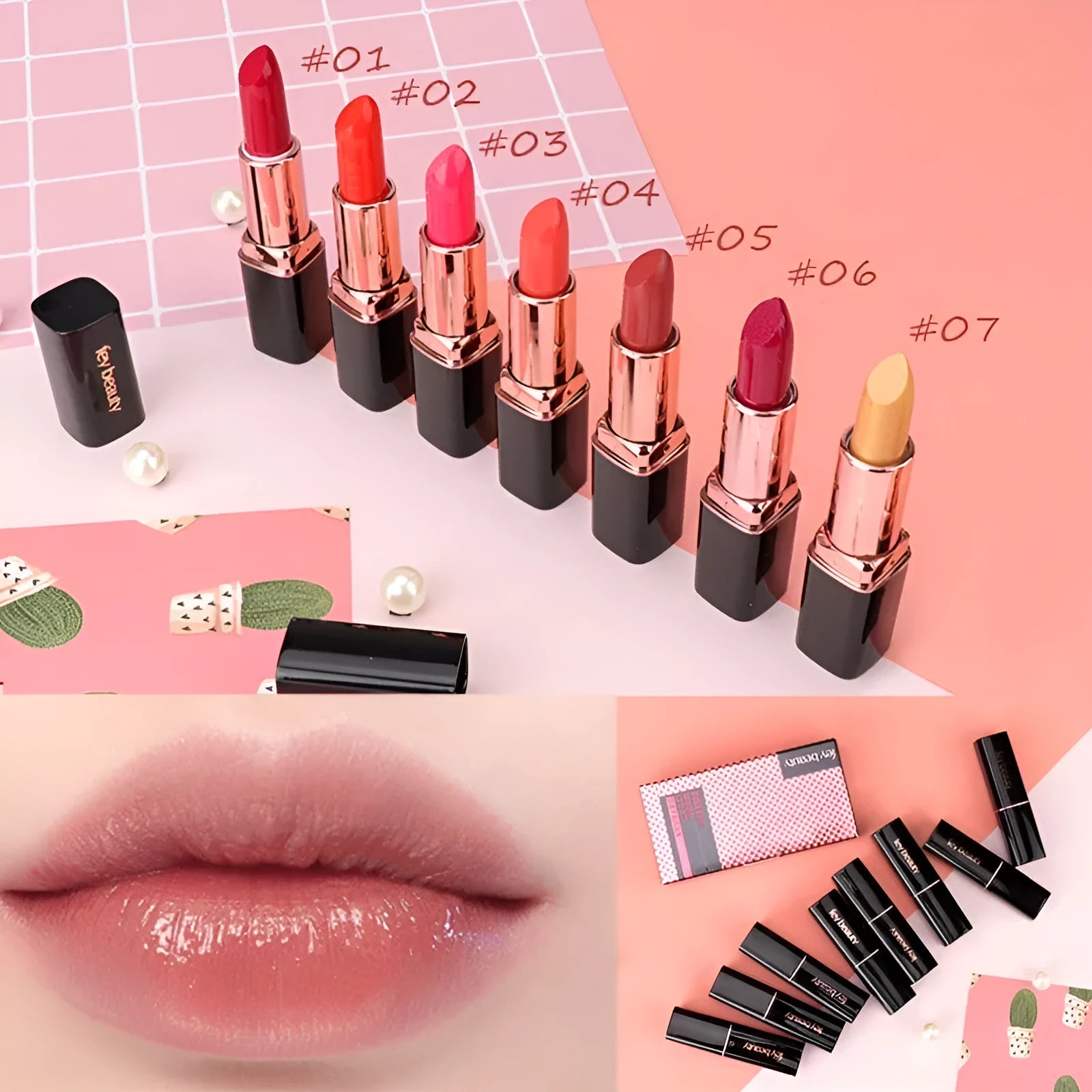 Fey Beauty Cameo Brown Nude Lipstick bullet showing 3.8g moisturising formula