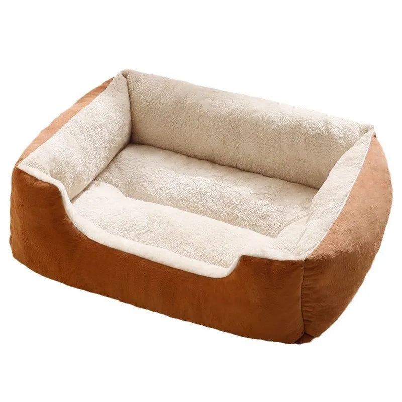 Short plush pet bed cushion for cats and small dogs in grey colour