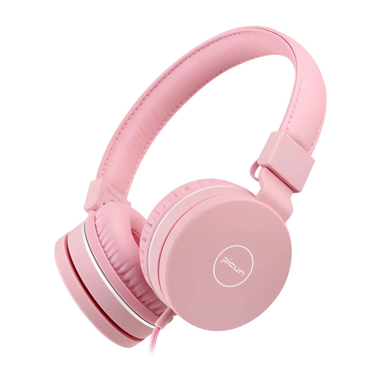 Bengoo C30 over-ear wired headphones with microphone in mint green, showing braided cable and protein ear cushions.