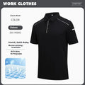 Men's chemical fibre blend polo shirt short sleeve in classic black colour with slit design detail