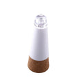 White plastic USB-rechargeable LED cork light for inserting into wine bottle neck.