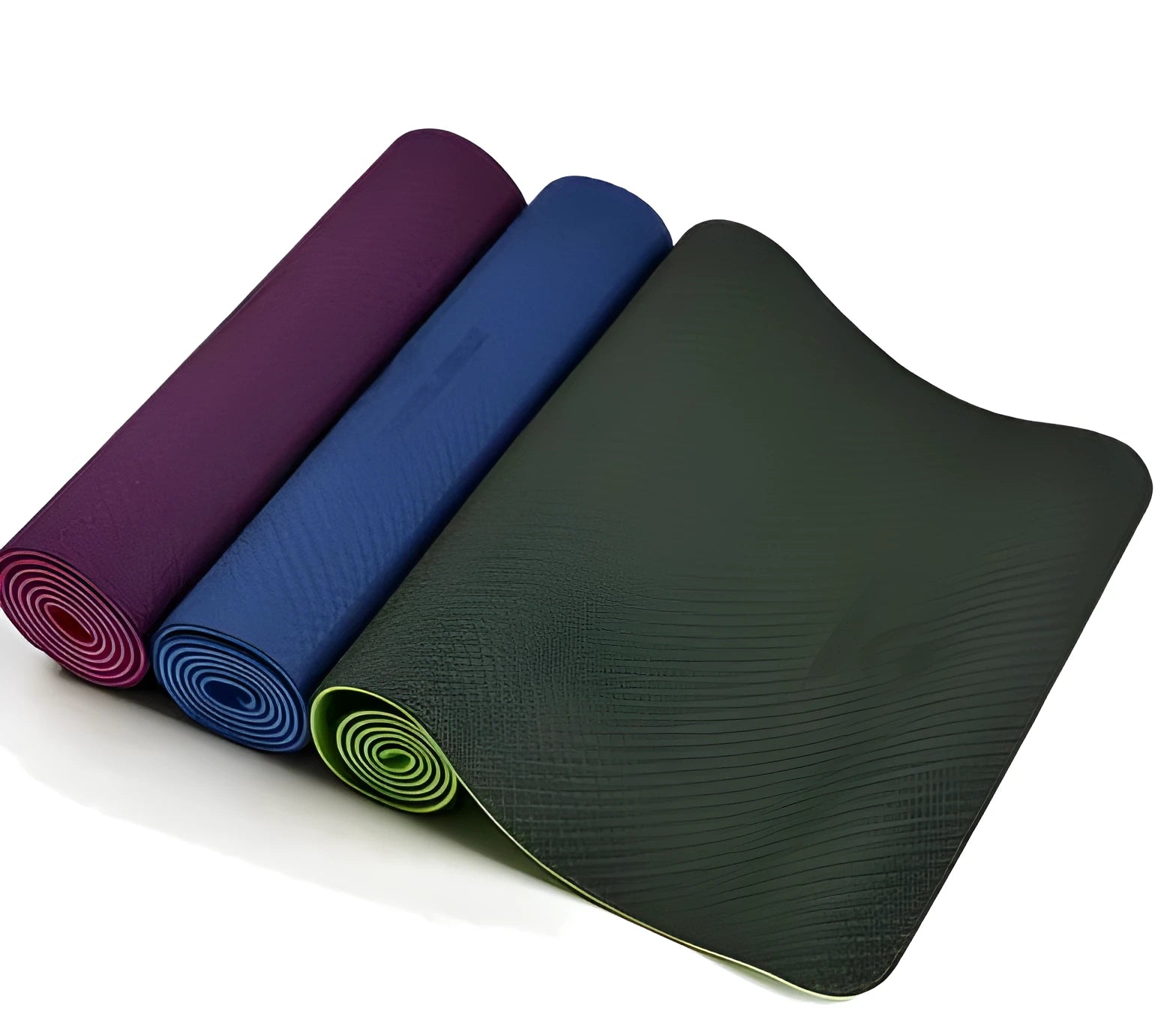 TPE yoga mat in pink non-slip 6mm thick 183x61cm for exercise