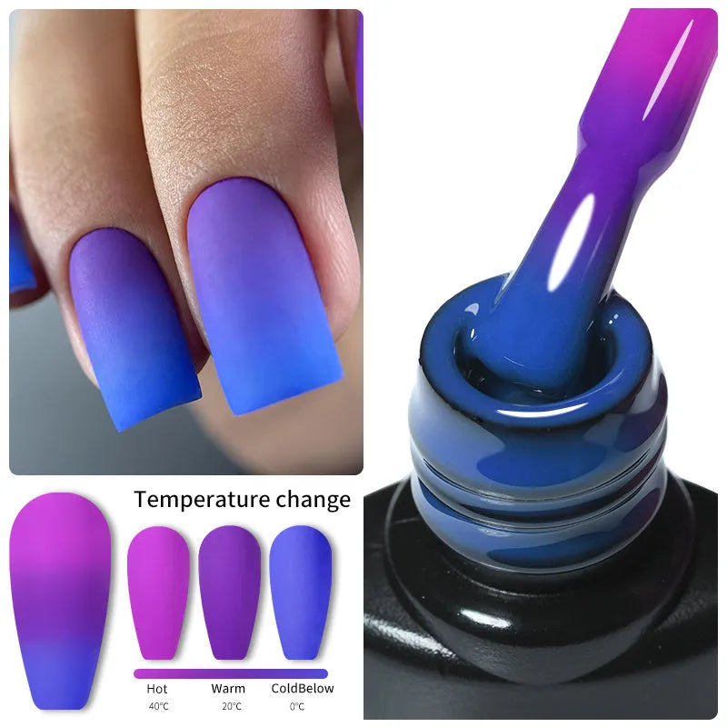 7ml colour-changing thermal gel nail polish in Winter LCT series bottle with temperature-sensitive colour shift effect