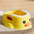 Blue PVC pet bathtub shaped like a duck for washing small dogs and cats.
