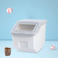 Matcha green plastic pet food storage bucket with lid for cat or dog kibble