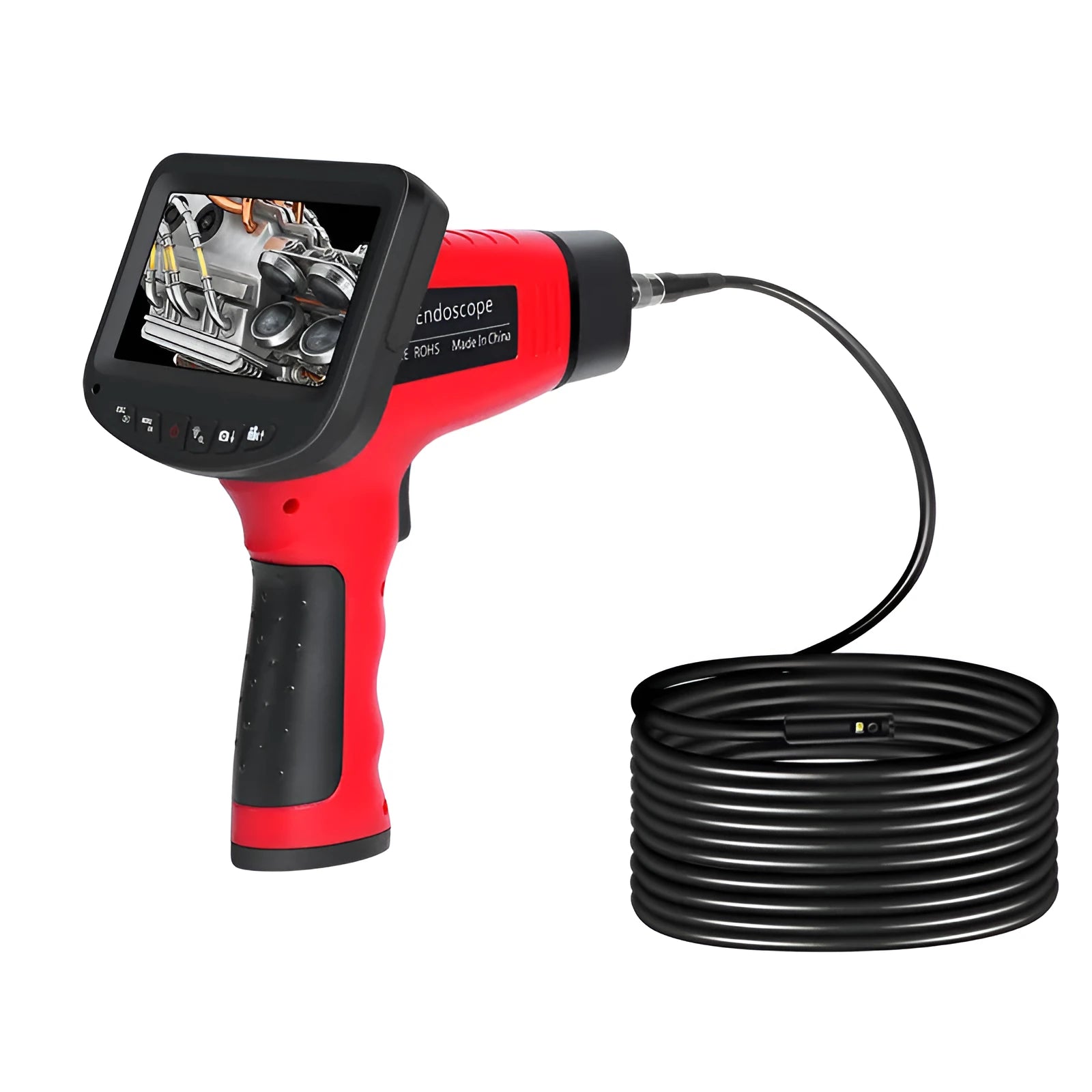 8.5mm diameter dual-lens endoscope inspection camera with memory card.