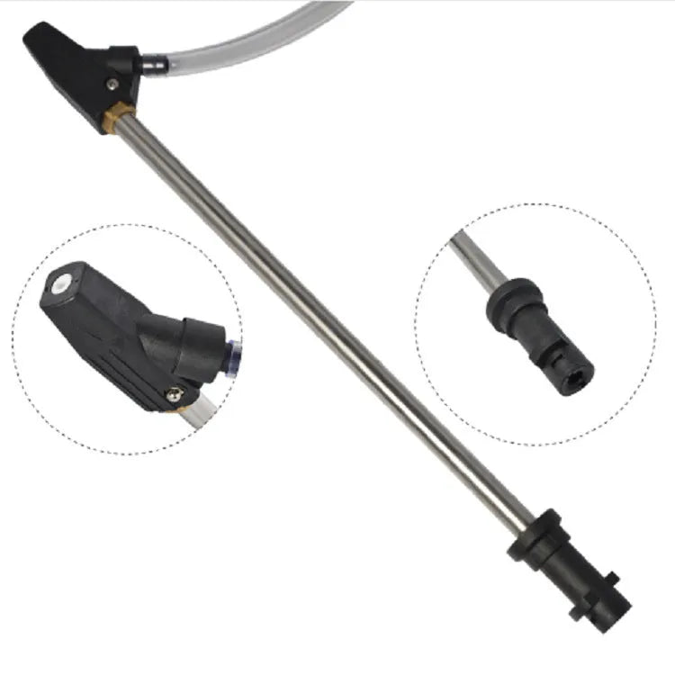Ceramic sandblasting nozzle with stainless steel handle for Karcher pressure washers.