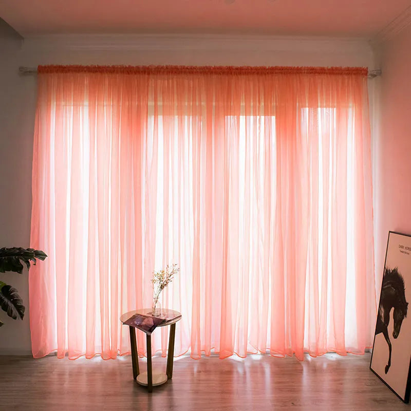 Cotton gauze curtain for balcony with 2.7m drop in solid colour option