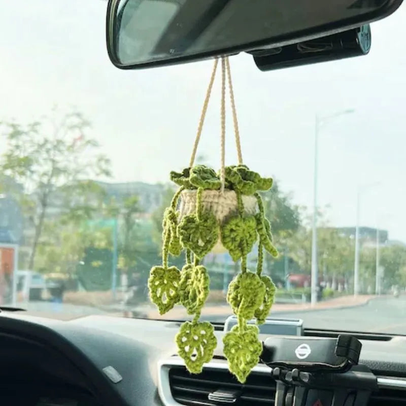 Car rearview mirror pendant in six colour options, 22cm length chemical fibre decoration