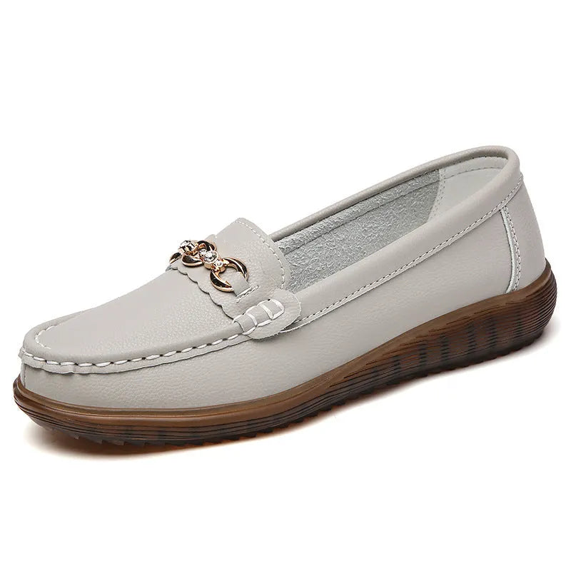 Tendon bottom flats non-slip soft sole round toe low heel 1-3cm women's casual shoes black