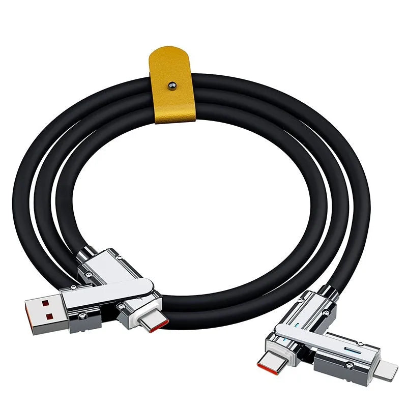 Fast charge mobile phone cable with zinc alloy connectors in multiple colour options