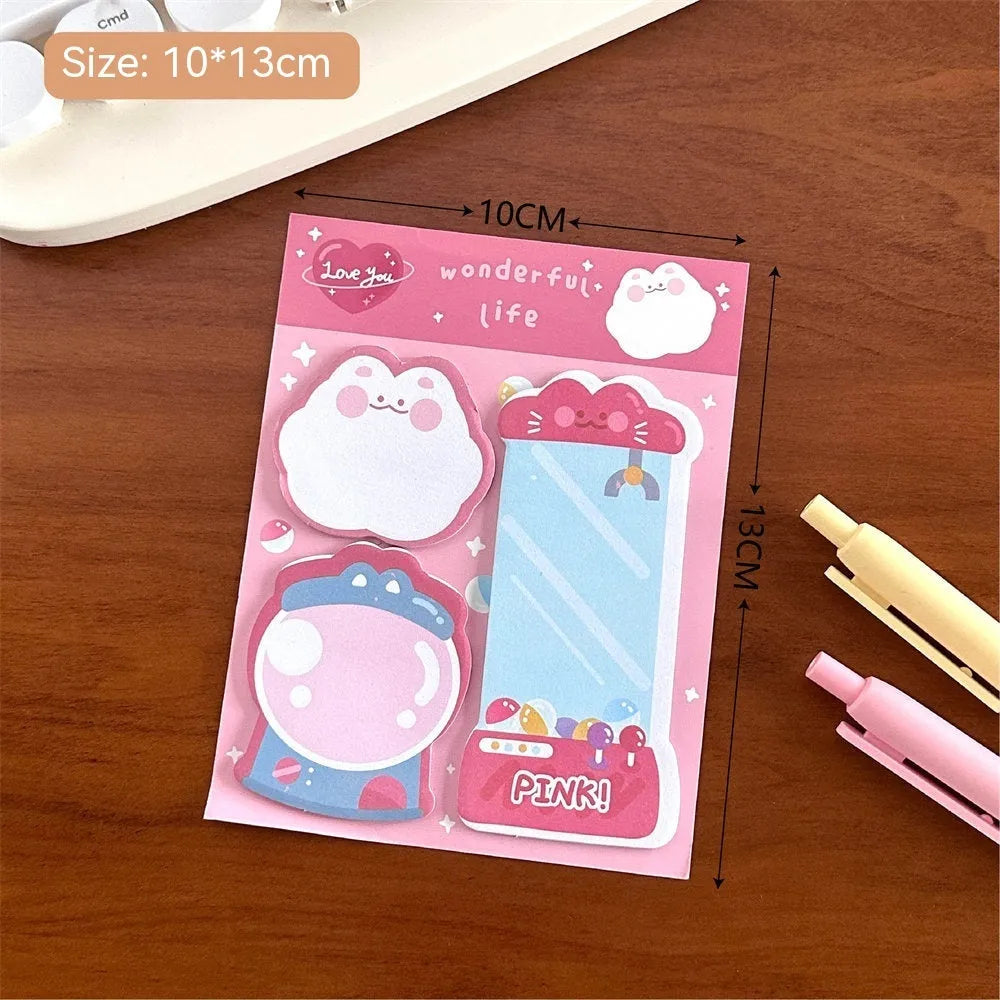 Cartoon sticky notes pad 60 sheets 10x13cm with four cover colour options