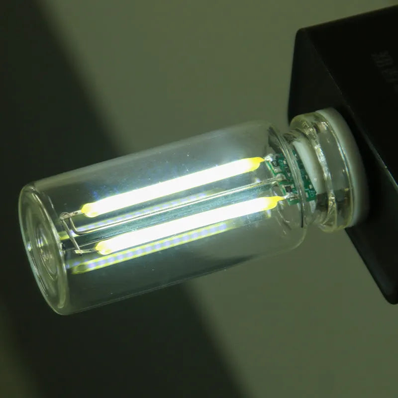RX9001 transparent glass USB touch night lamp showing compact 22x64mm dimensions
