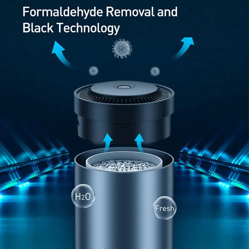 Car cup holder aromatherapy solid balm in aluminium alloy holder with Gulong ointment, black colour, cylinder shape