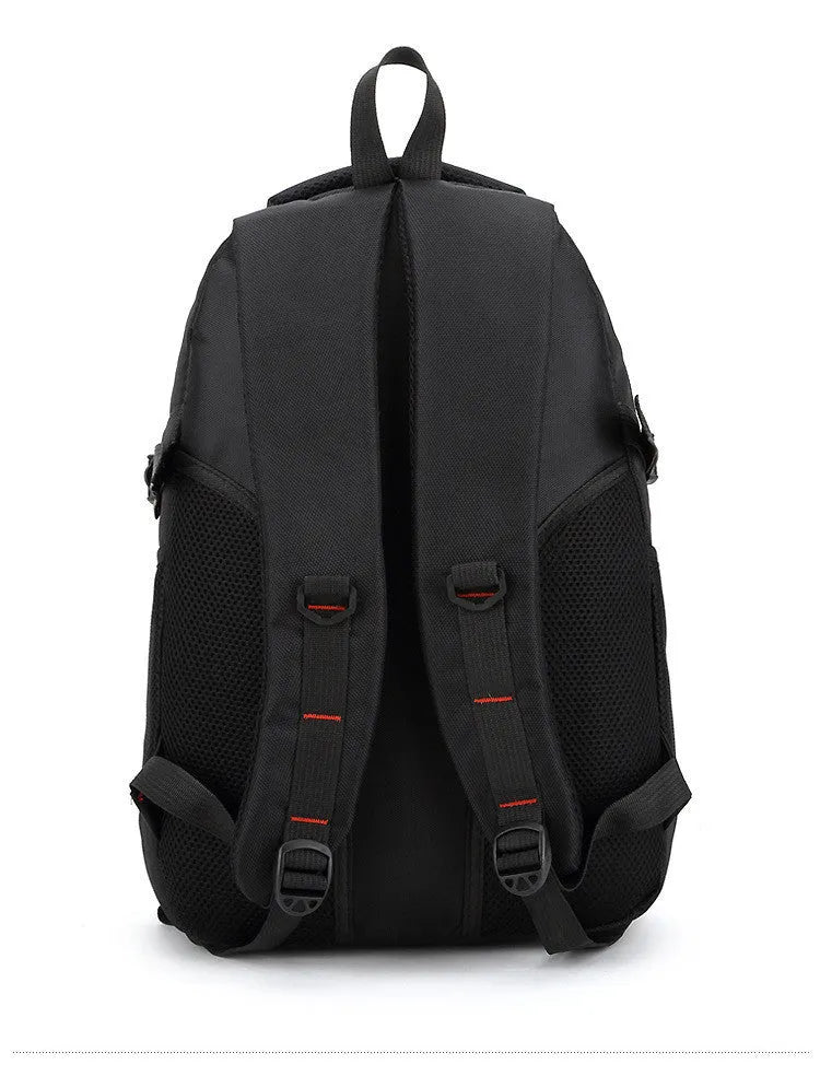 Medium waterproof polyester backpack computer bag for 15-inch laptop, double shoulder, black green khaki red