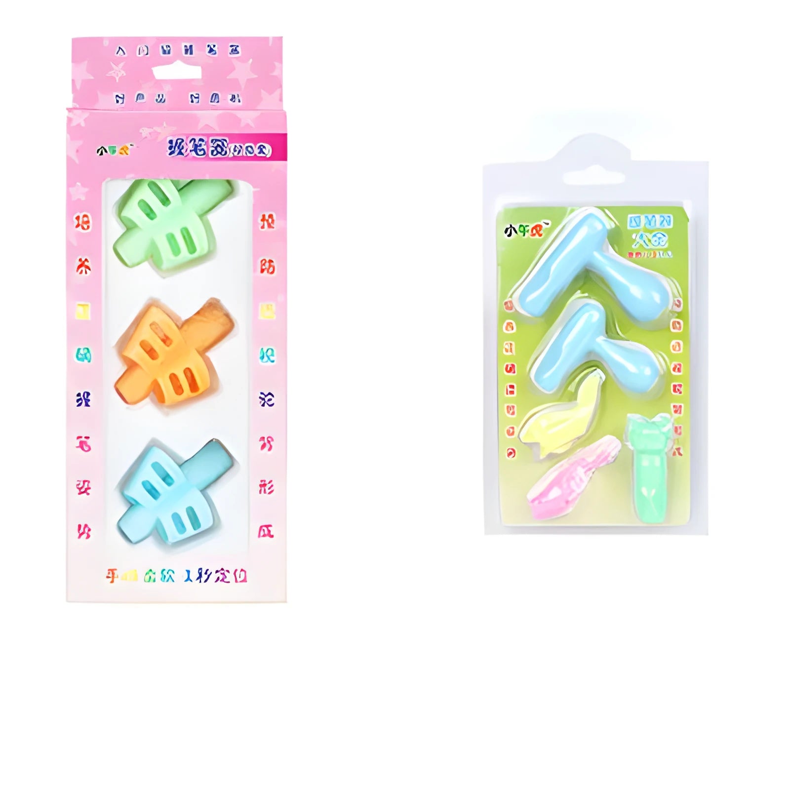 Cartoon design children's pen case for correcting writing posture made from soft rubber