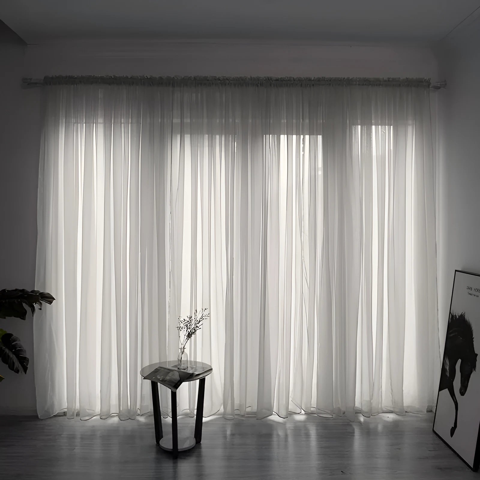 Cotton gauze curtain for balcony with 2.7m drop in solid colour option