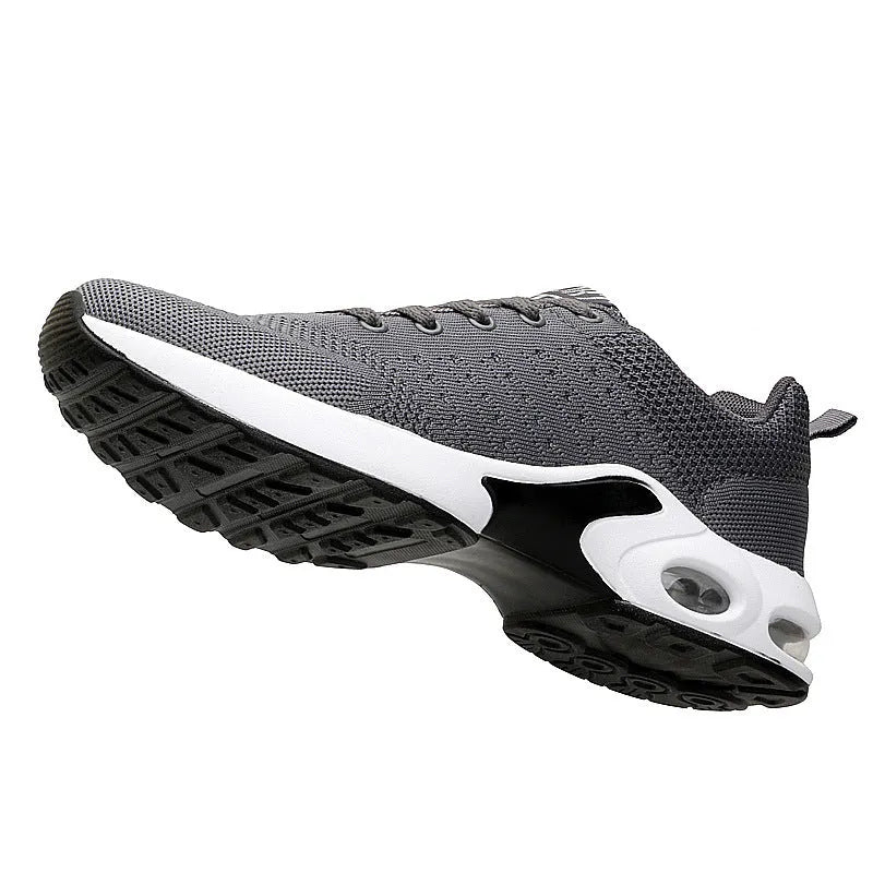 Korean fashion unisex couple running shoes with wedge heel in black, blue, and grey
