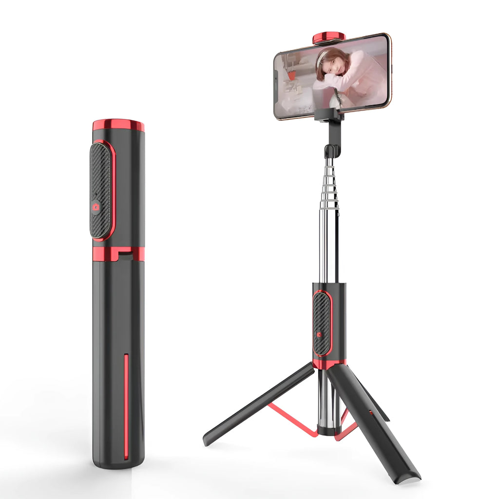 Extendable aluminium alloy phone selfie stick, 700mm stretch length, black finish