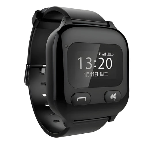 Aiqiangua S3 black smart positioning watch with wrist strap for adult and elderly users