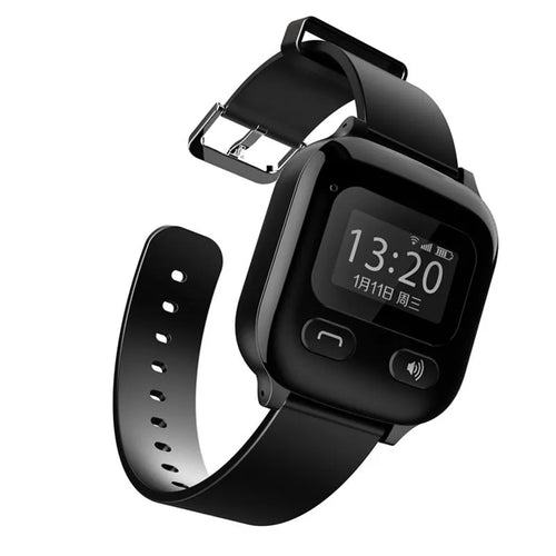 Aiqiangua S3 black smart positioning watch with wrist strap for adult and elderly users