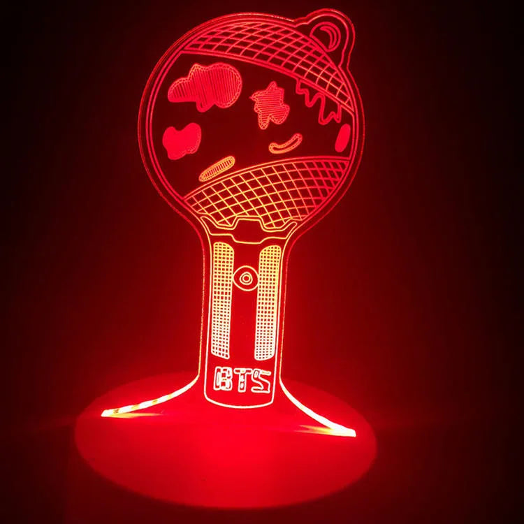 Clear acrylic display stand for a BTS light 101 tower gem collectible model.