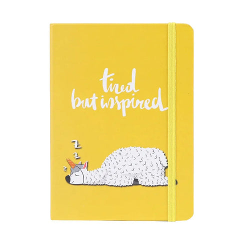 Alpaca cartoon notepad in A5, A6, A7 sizes with mixed colour covers and 96 yellow pages