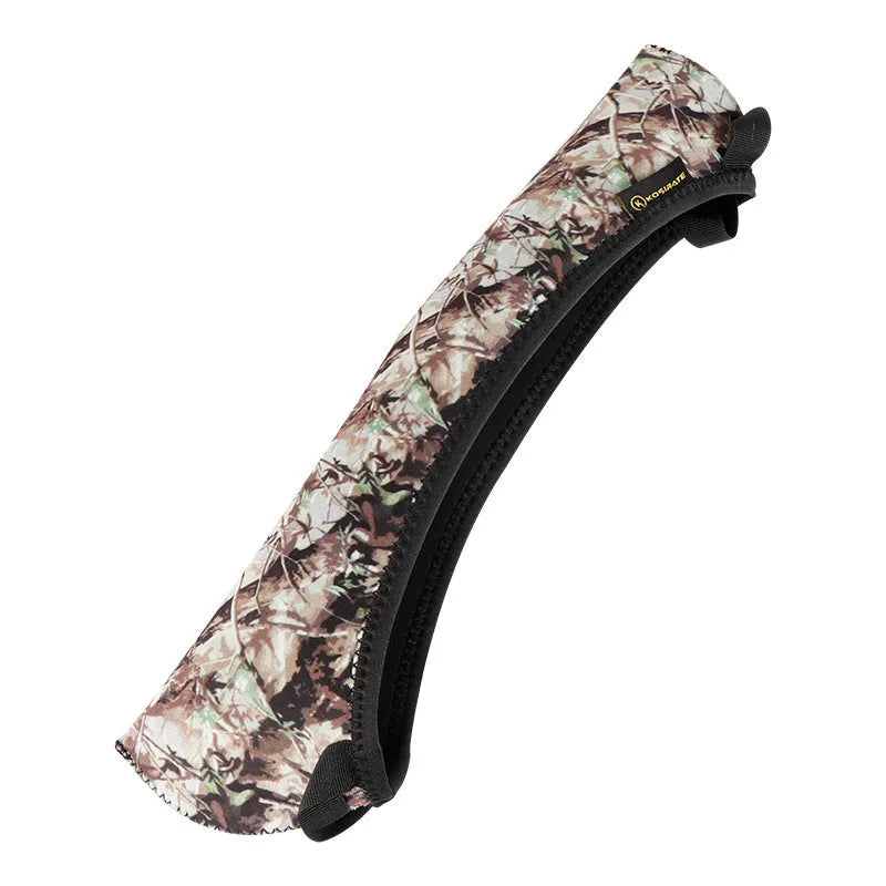 Reversible neoprene tactical scope cover for rifle shotgun in black and camouflage print